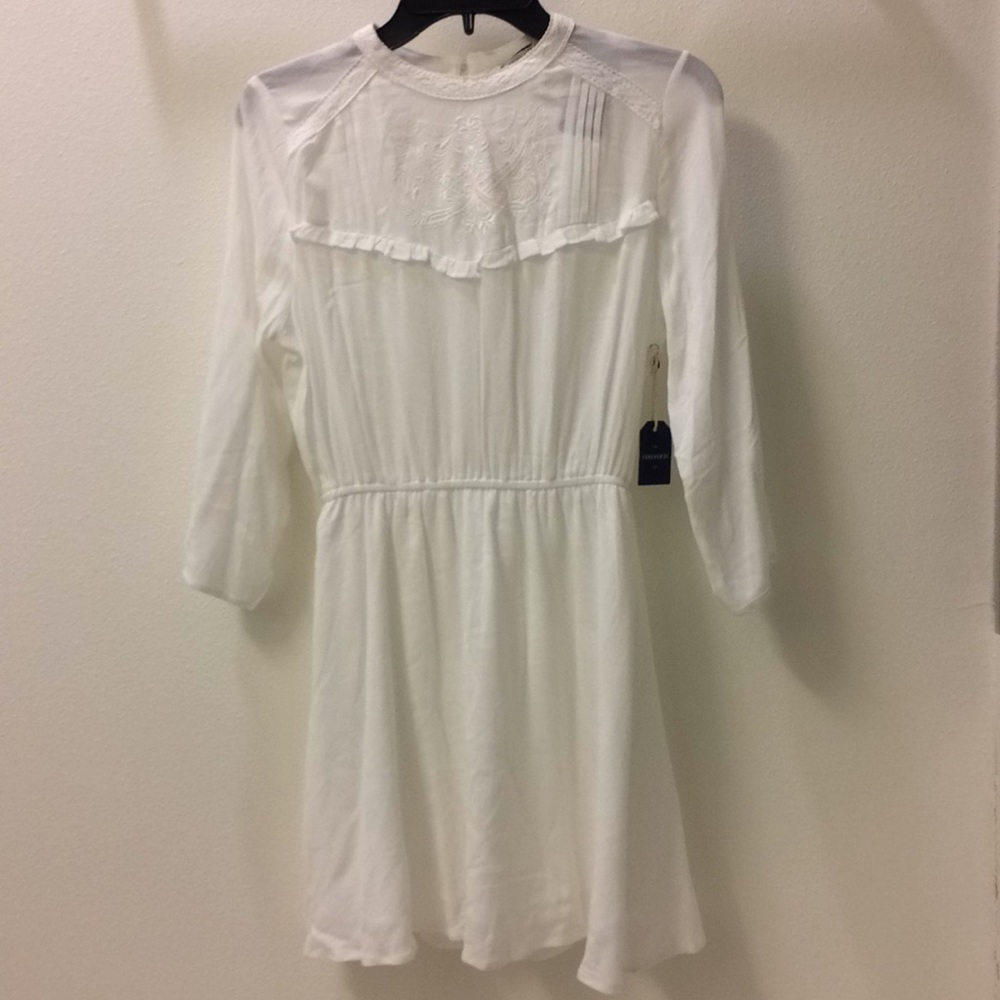 NWT Forever 21 White Embroidered Dress